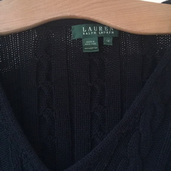 Lauren Ralph Lauren Black Cable Knit Sweater Sz 1xSOLD - Picture 2 of 4